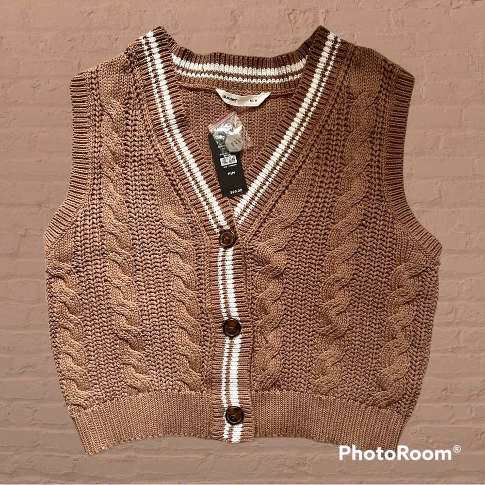 Chunky sweater vest 100% cotton size M